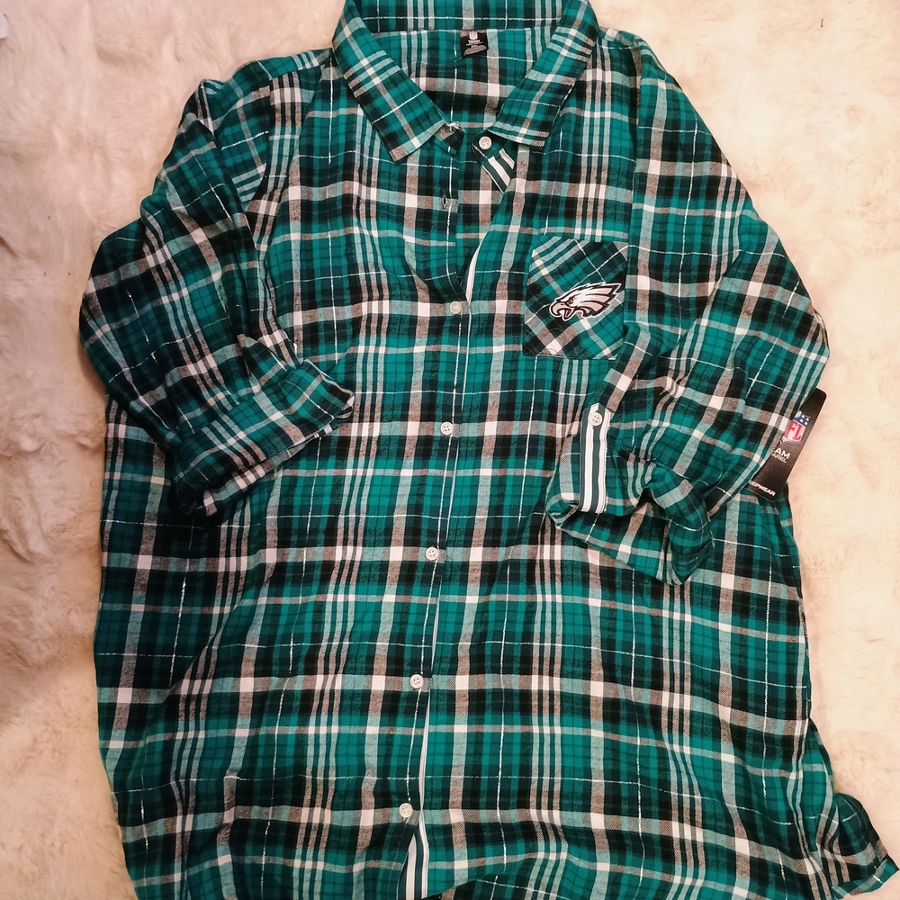 NFL Philadelphia Eagles Button Down Plaid Shirt